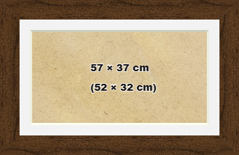 Modern Frames Walnut 57x37 cm Picture Frame with (52.00x32.00 cm) Ice White mount